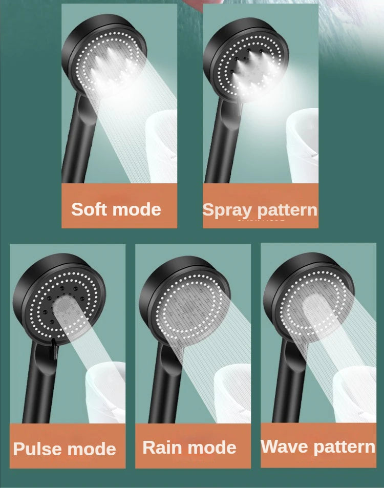 5-Mode High-Pressure Water Saving Handheld Shower Head