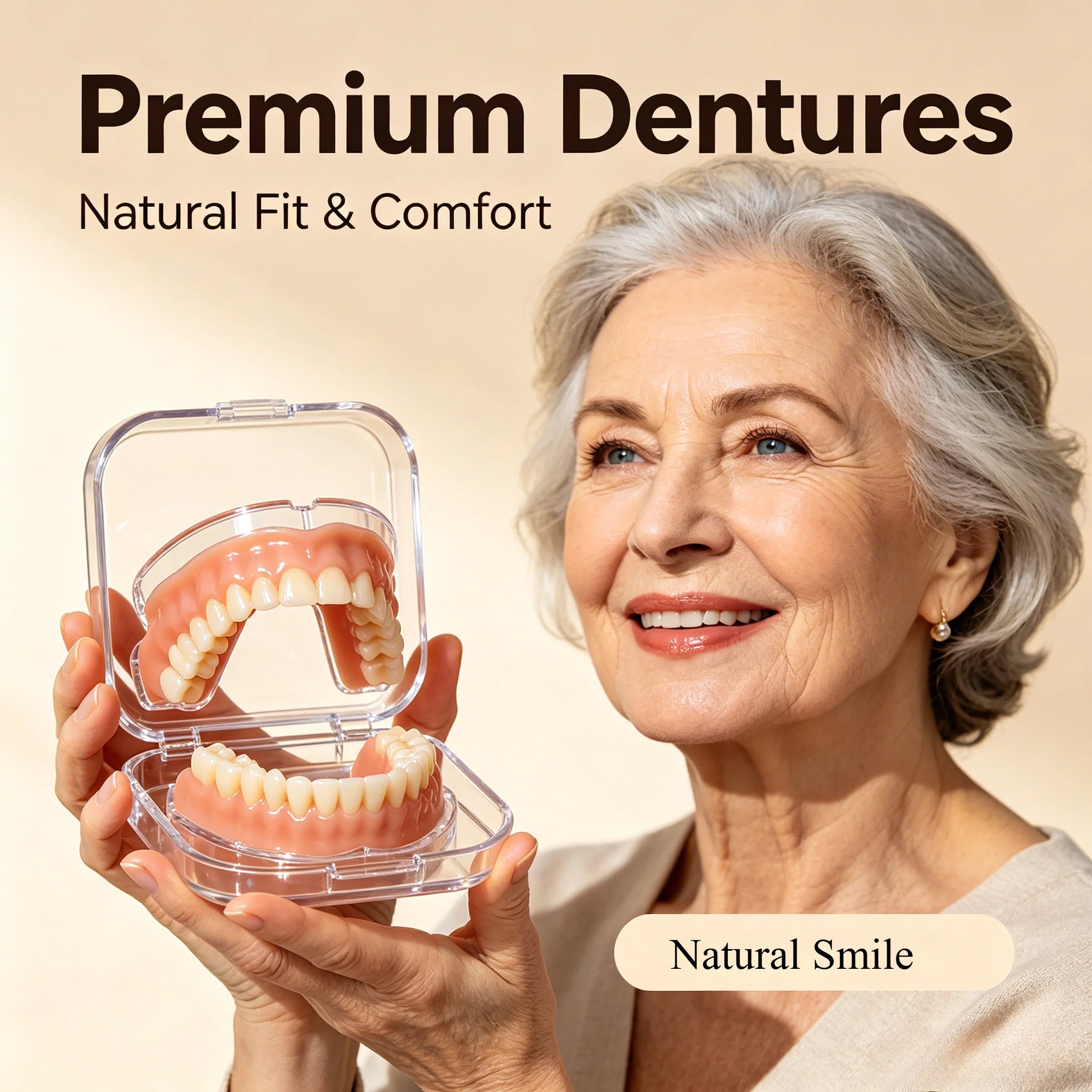 Flexible Silicone Denture Set for Natural Smile - 1
