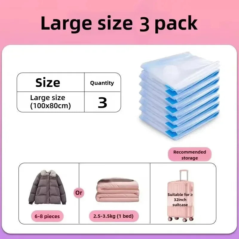 Vacuum Compression Storage Bags for Clothes and Bedding