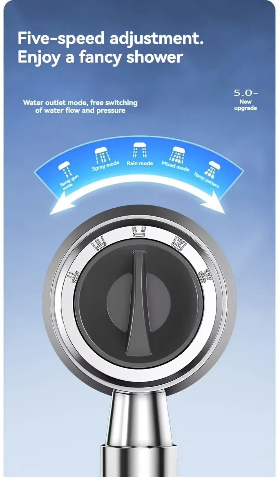 5-Mode High-Pressure Water Saving Shower Head