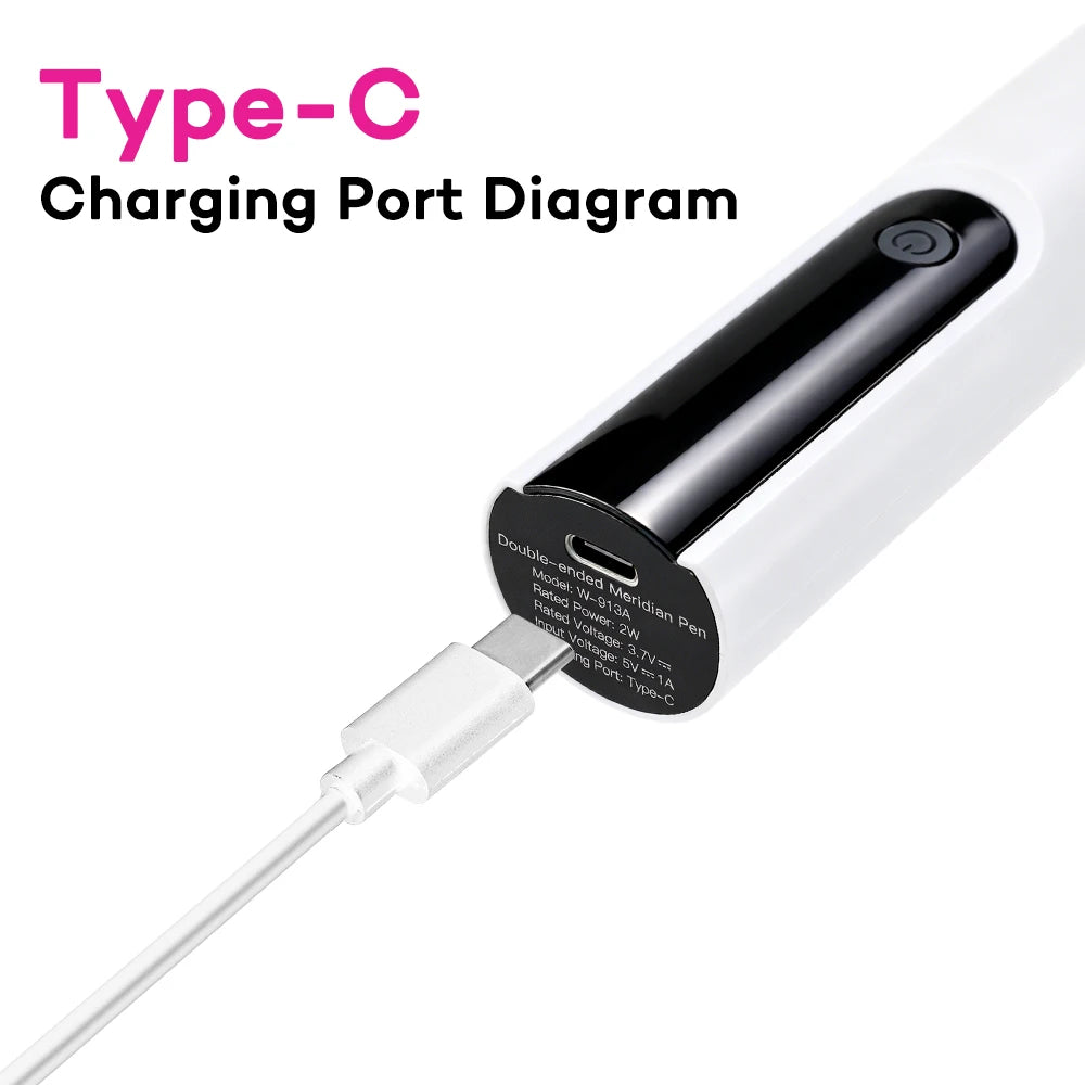 Electric Double-Head Meridian Massage Pen for Body Relaxation