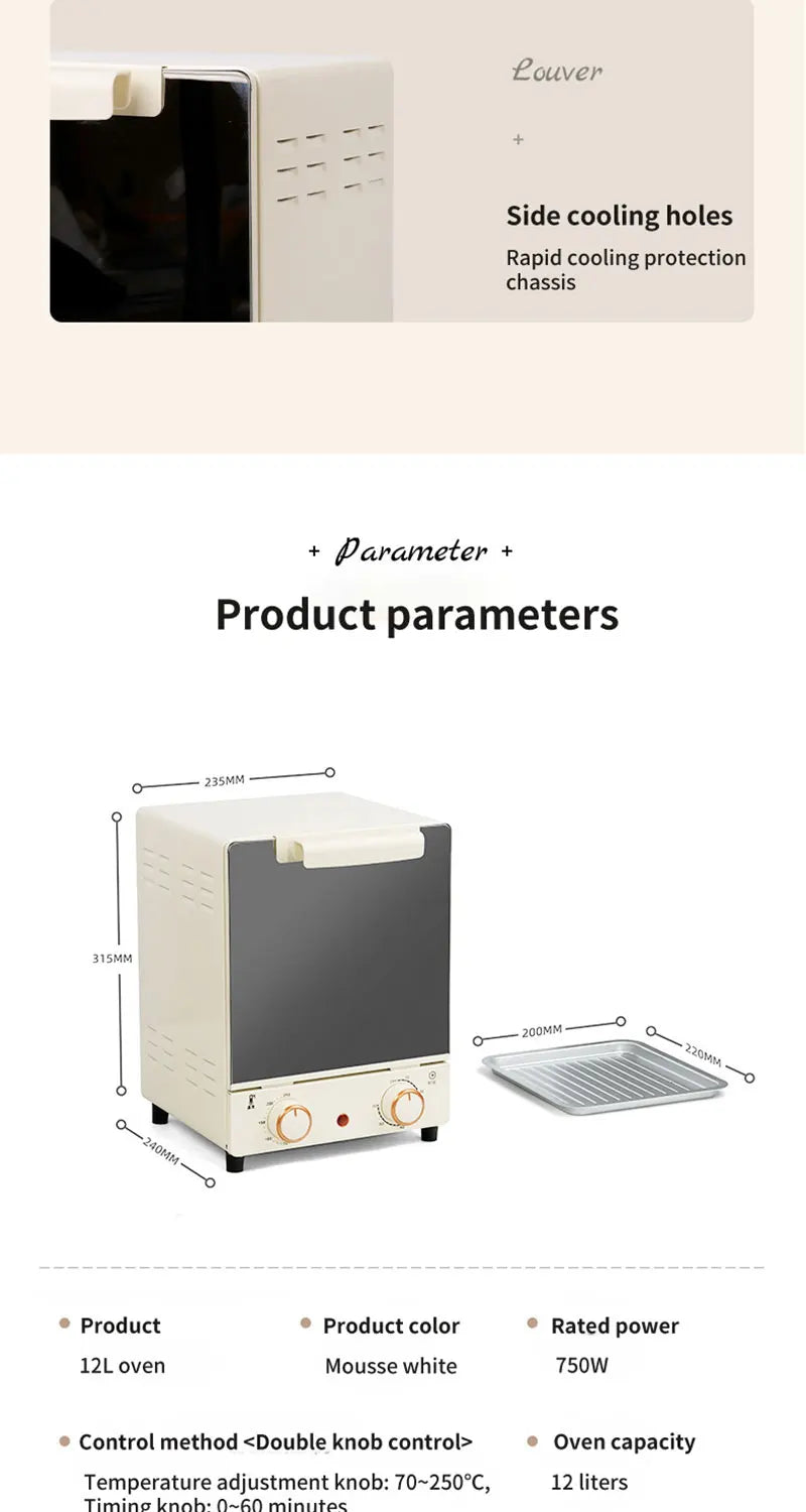 12L Mechanical Air Fryer Toaster Oven for Kitchen