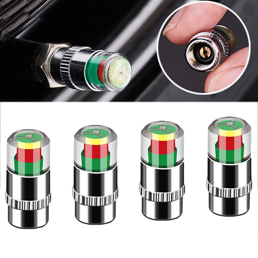 Tire Pressure Monitor Valve Caps for Cars and Motorcycles - 9