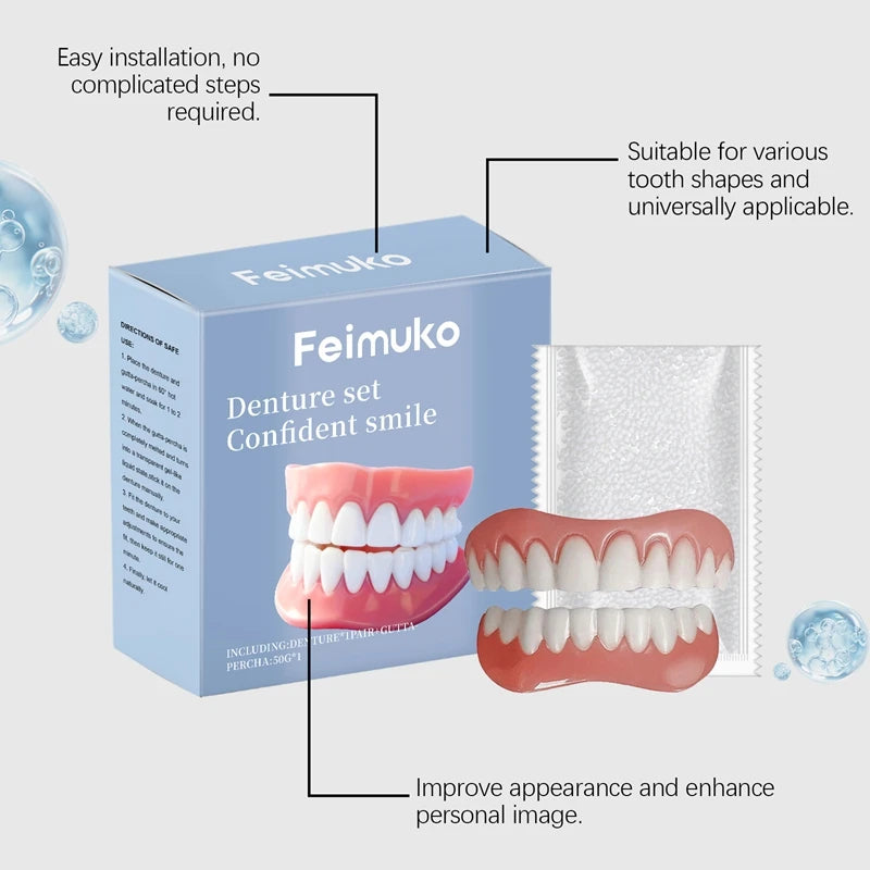 Temporary Silicone Cosmetic Dentures for Missing Teeth