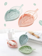 Leaf-Shaped Self-Draining Soap Holder for Bathroom and Shower