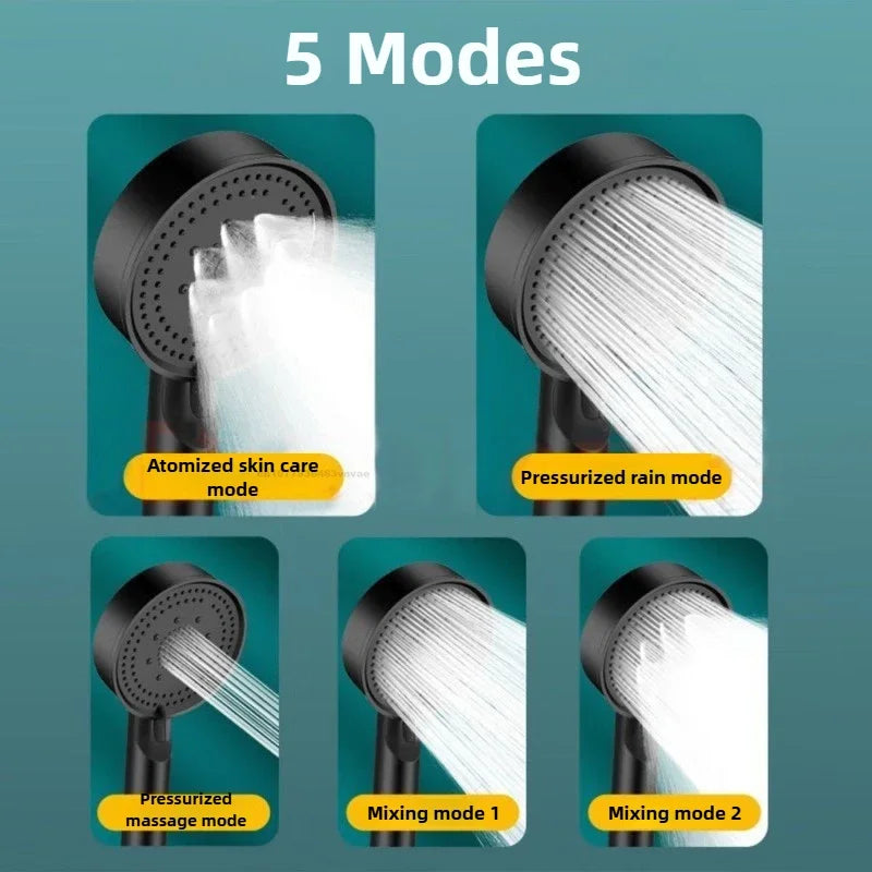 5-Mode High-Pressure Handheld Shower Head