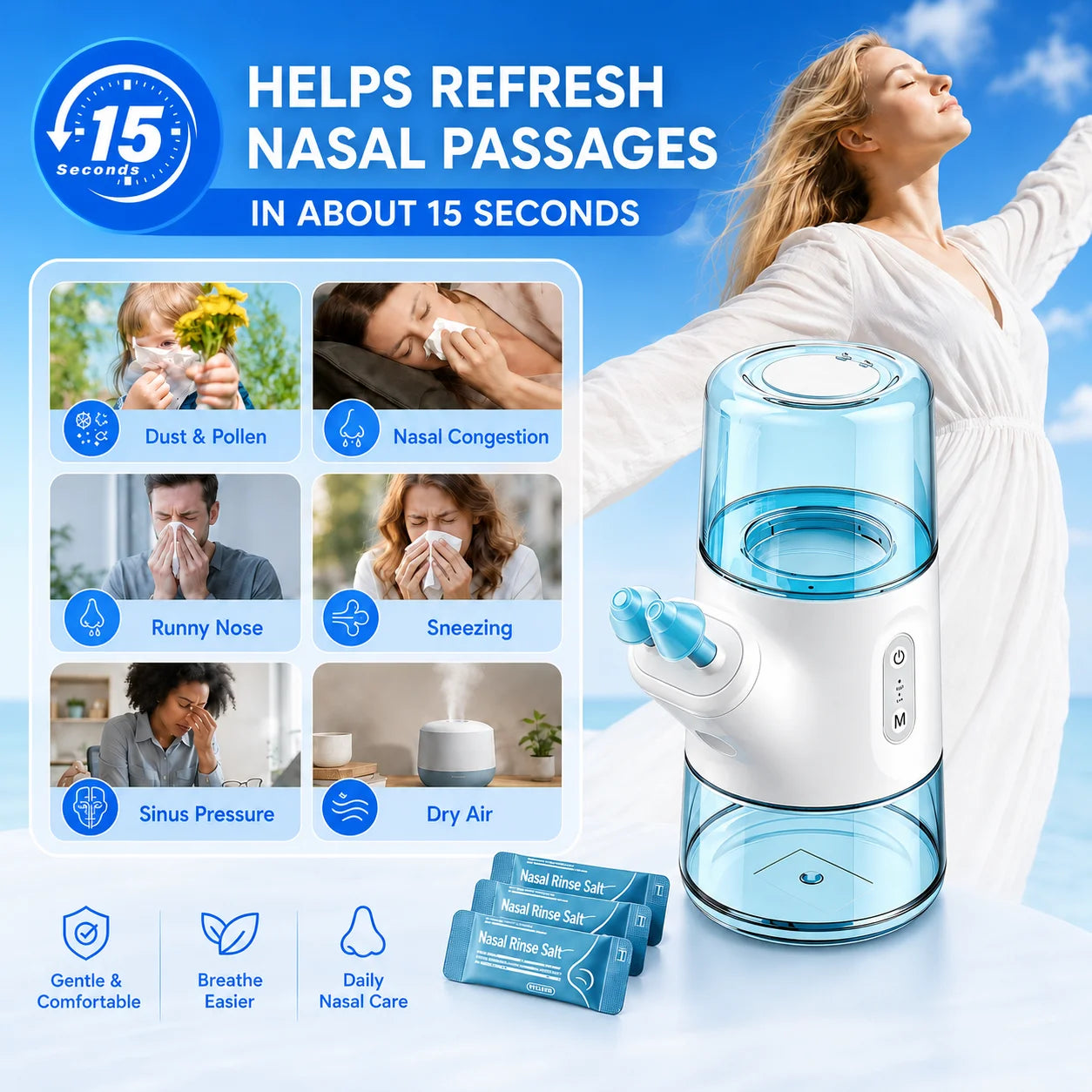 Portable Electric Nasal Irrigator for Sinus Relief - 3