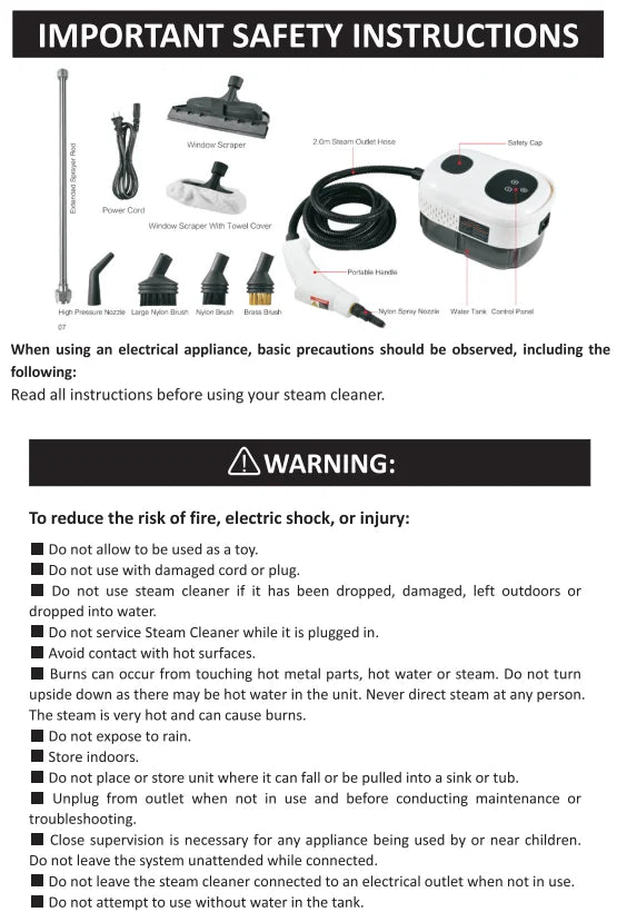 High-Pressure Portable Household Steam Cleaner