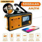Portable Emergency Solar Hand Crank Radio with Power Bank
