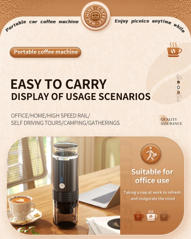 Portable Wireless Espresso Coffee Maker for Travel and Camping