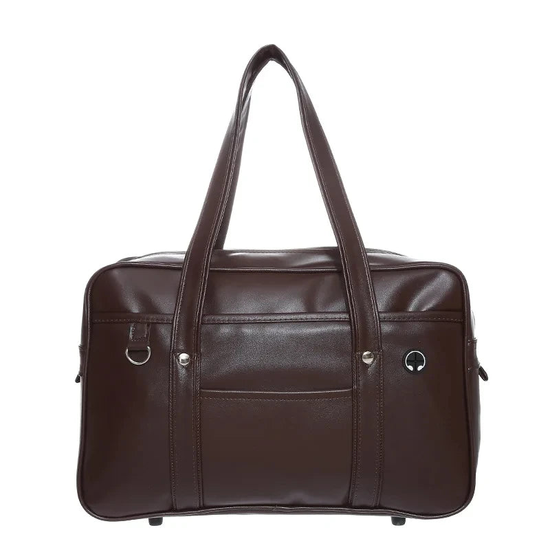 Japanese Style Waterproof Leather School and Laptop Tote Bag