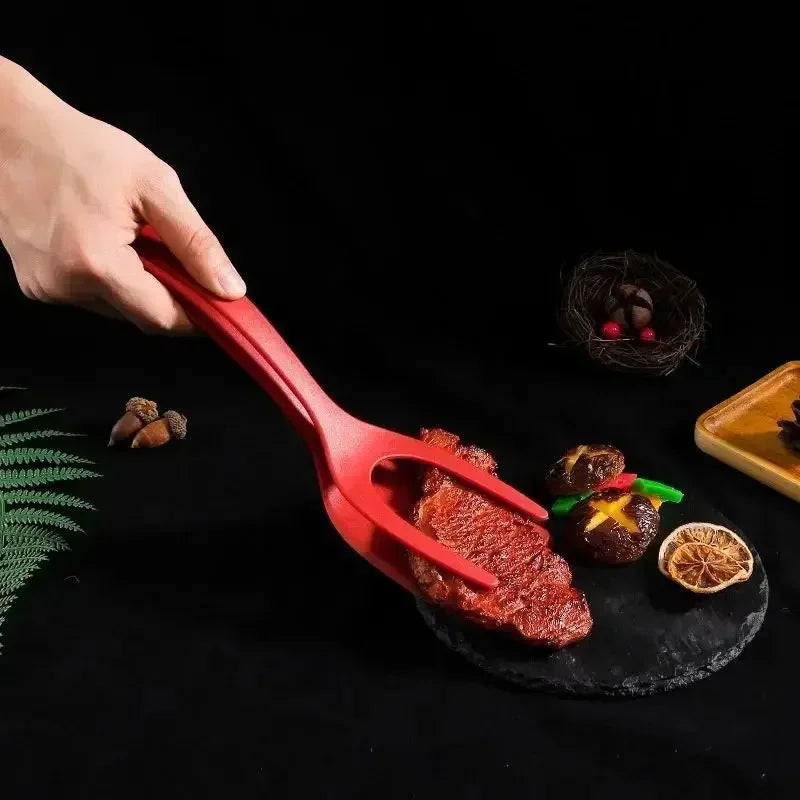 2-in-1 Non-Stick Spatula and Kitchen Tongs for Cooking