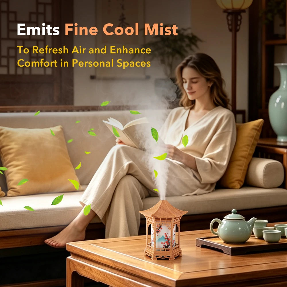 Portable Ultrasonic Pavilion Humidifier with LED Night Light - 4