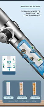 High-Pressure Adjustable Shower Head with Massage Brush
