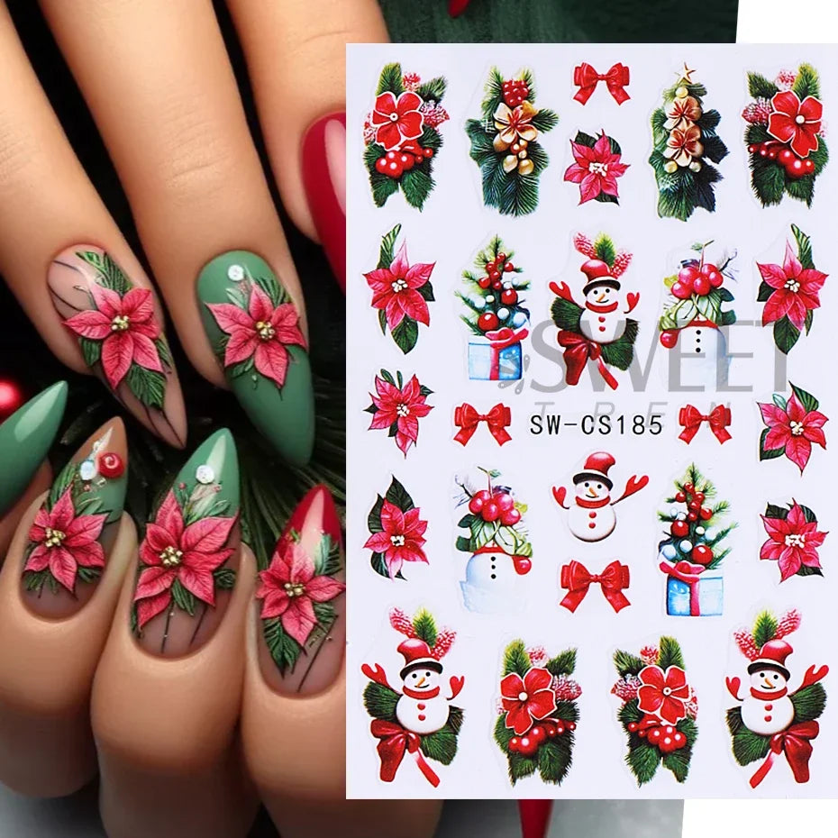 3D Christmas Cartoon Self-Adhesive Nail Art Decal Stickers