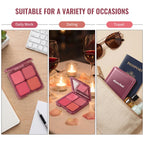 4-Color Matte Pigmented Blush Palette with Makeup Brush