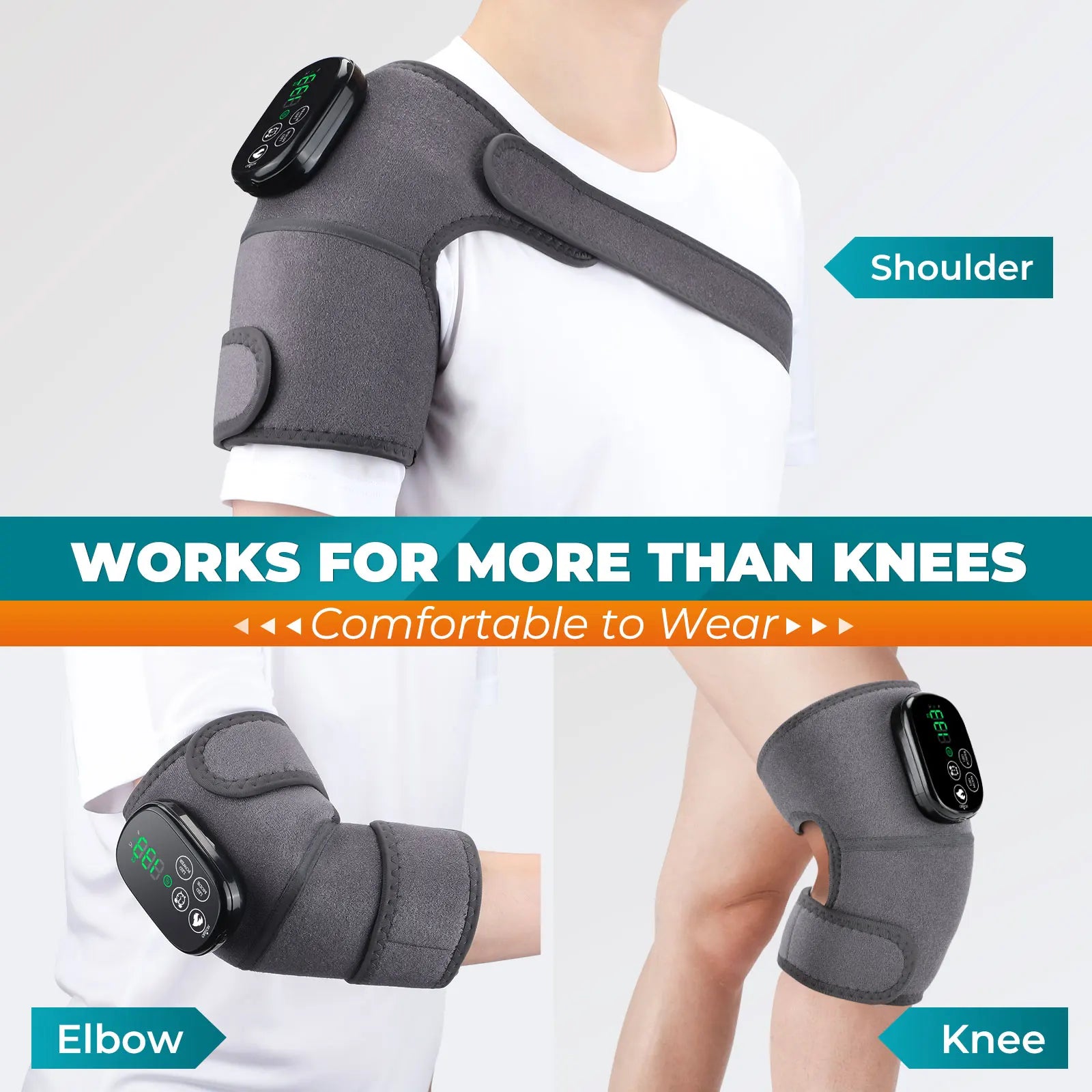 Cordless Heated Knee Wrap with Red Light Therapy - 2