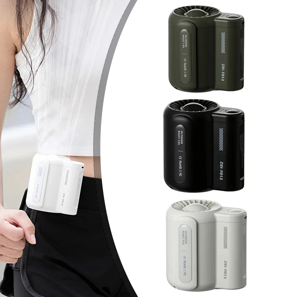 Portable Rechargeable Waist Clip Cooling Fan for Travel and Sports