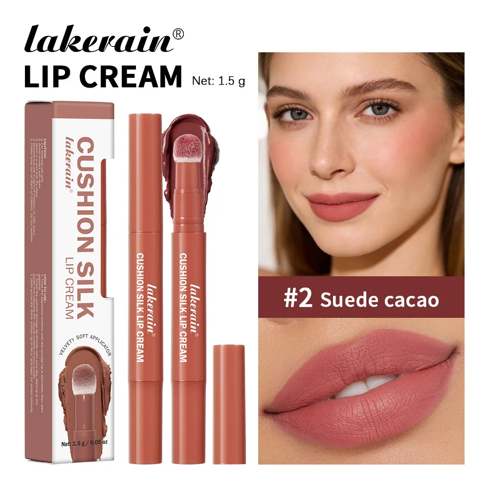 2-in-1 Waterproof Lip Cream and Blush with Air Cushion Applicator