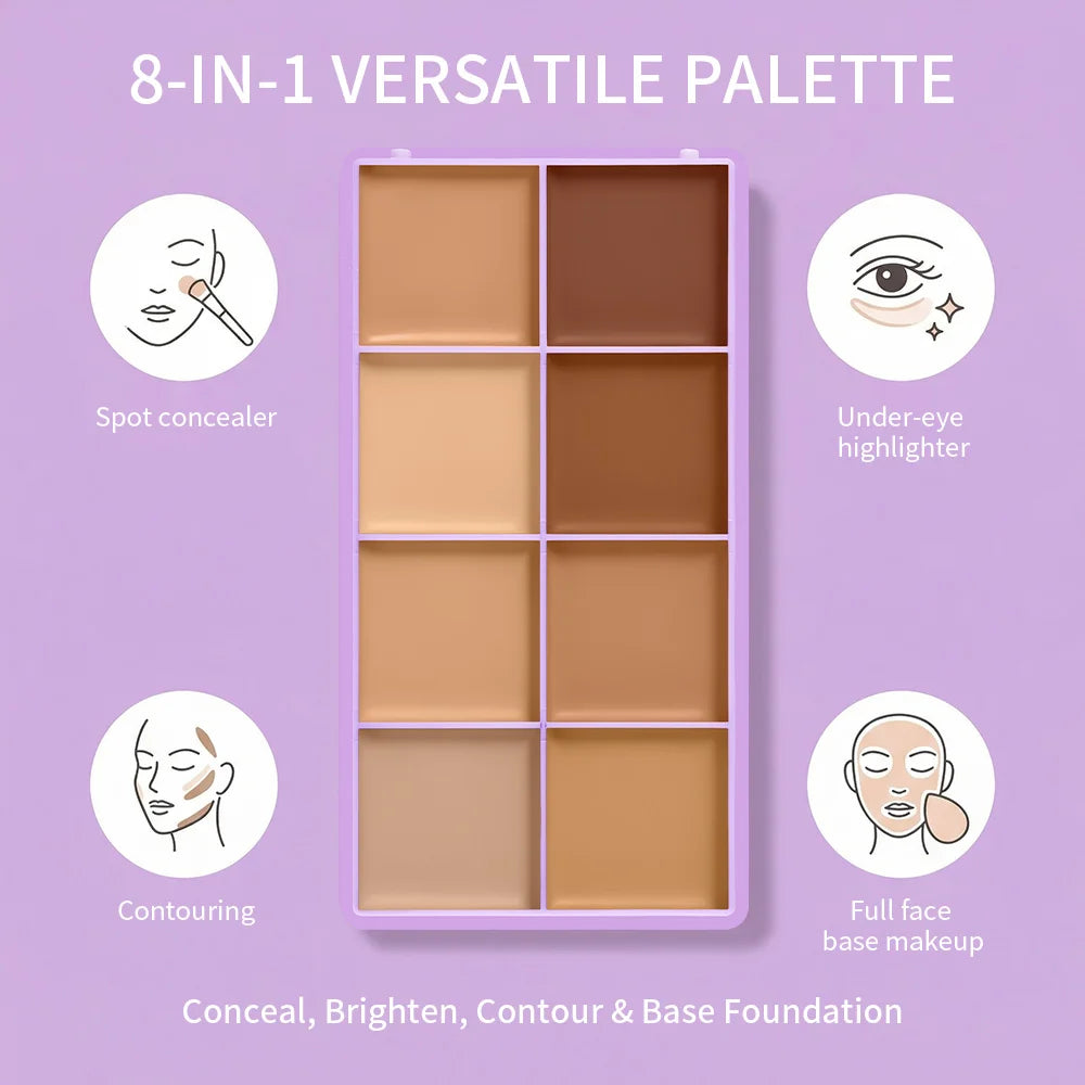 8-Shade Cream Concealer and Contour Palette