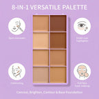 8-Shade Cream Concealer and Contouring Palette