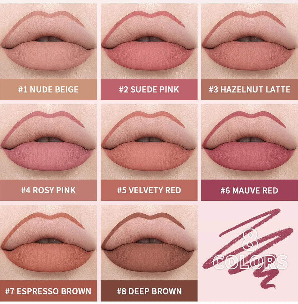 Water-Resistant Matte Lip Liner Pencil - 8