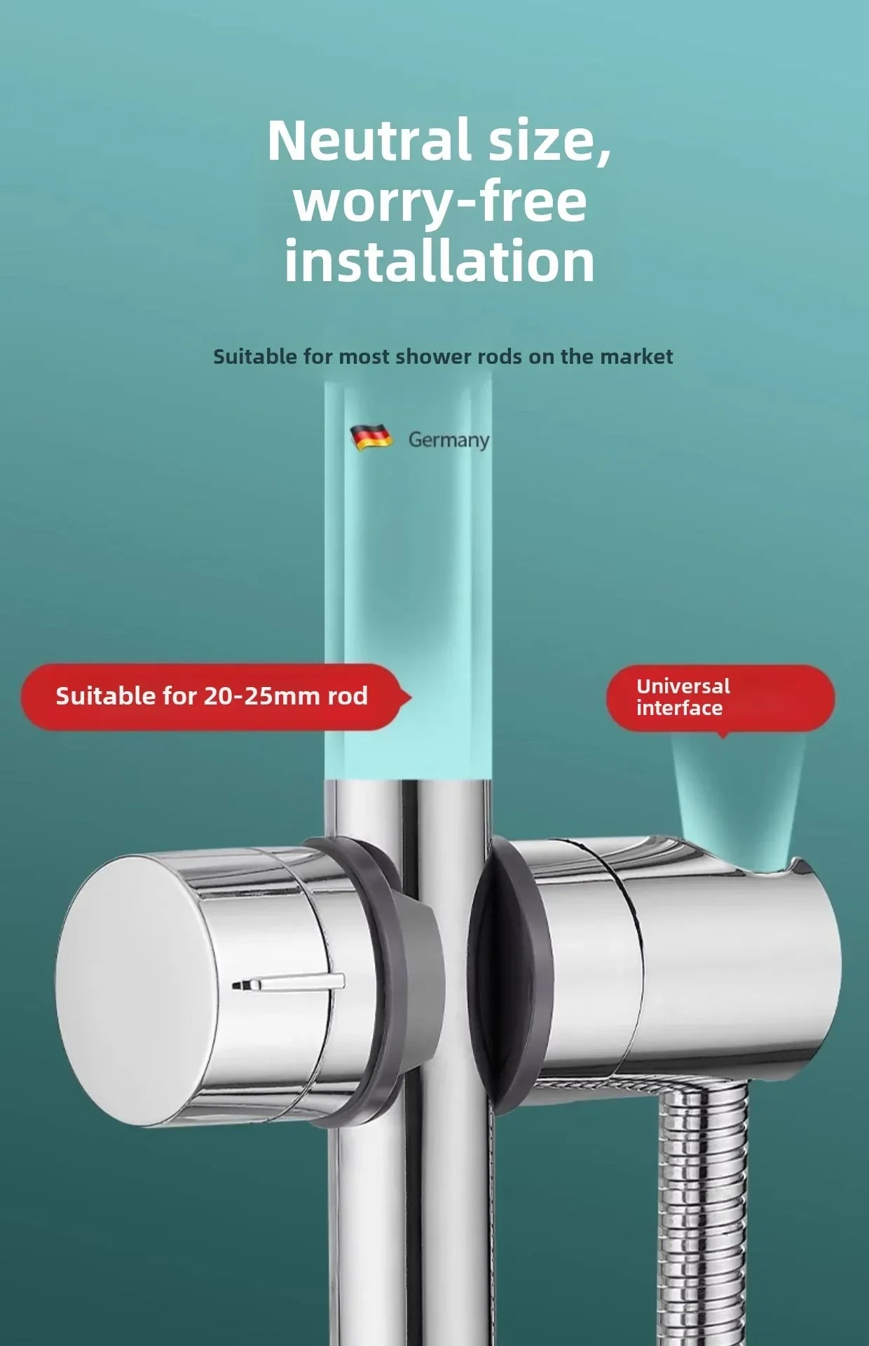 Adjustable Universal Shower Head Rail Holder
