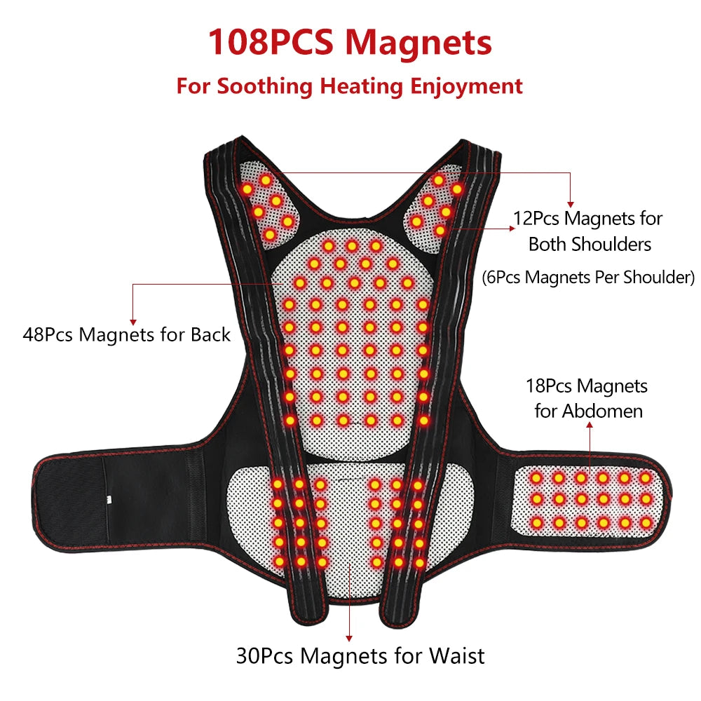 Self-Heating Tourmaline Magnetic Back and Shoulder Support Brace - 6