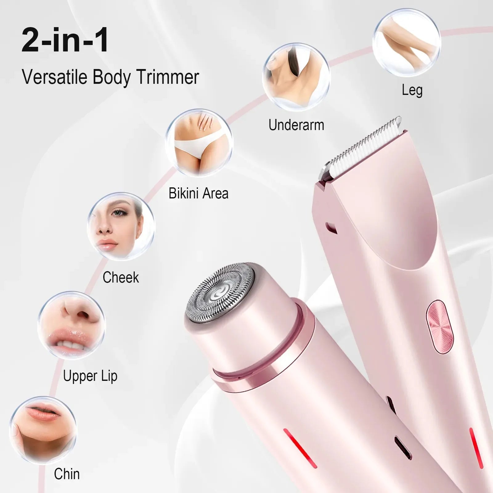 2-in-1 Waterproof Electric Shaver for Face and Body - 2
