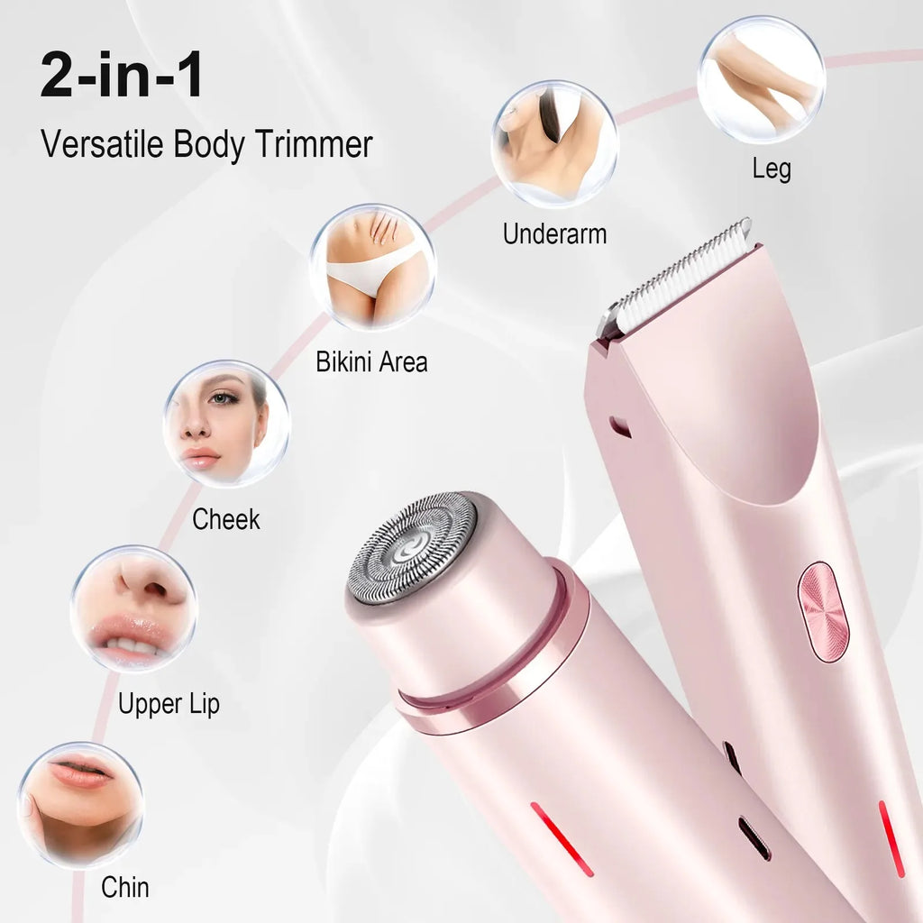 2-in-1 Waterproof Electric Shaver for Face and Body