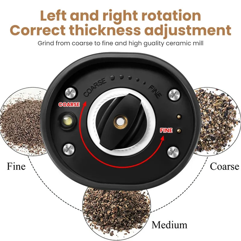 Electric Automatic Salt and Pepper Grinder with LED Light