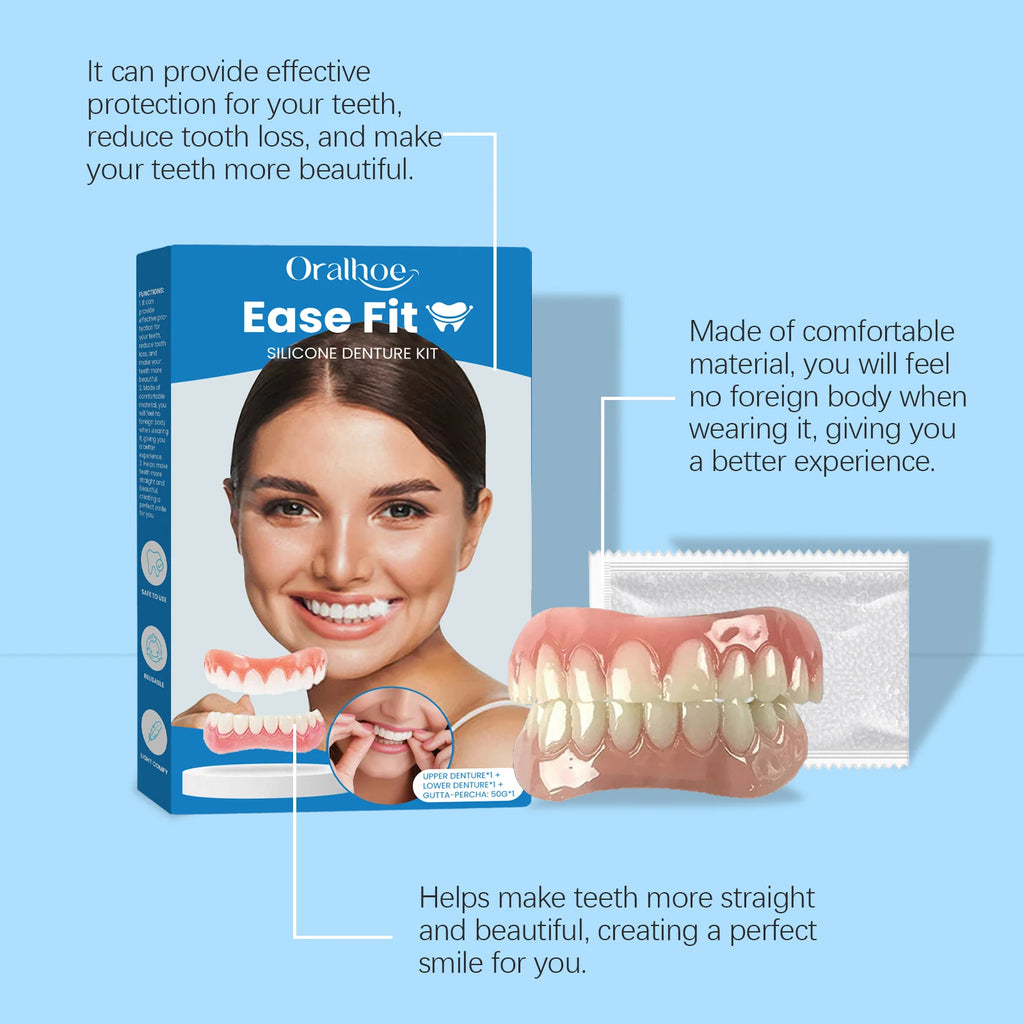 Comfortable Silicone Full Denture Set for Natural Smile Restoration