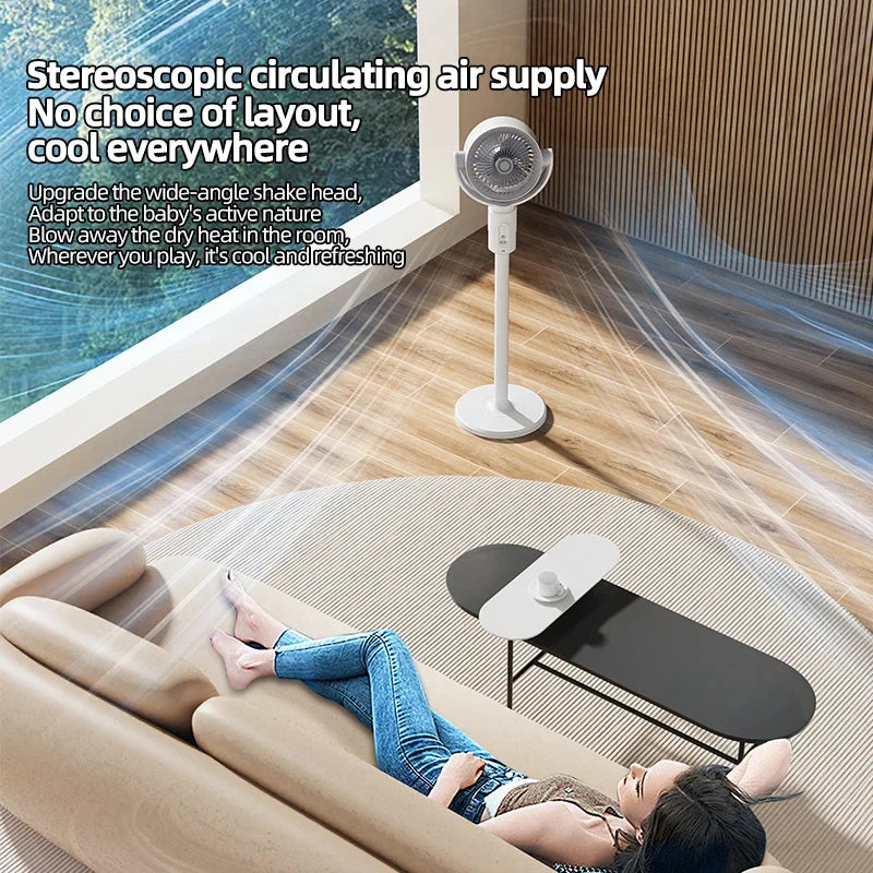 360 Degree Quiet Adjustable Standing Air Circulation Fan - 4