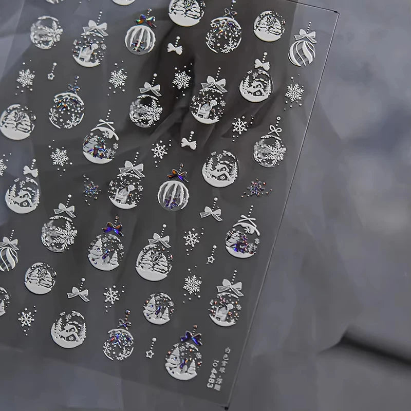 3D Christmas Cartoon Self-Adhesive Nail Art Decal Stickers