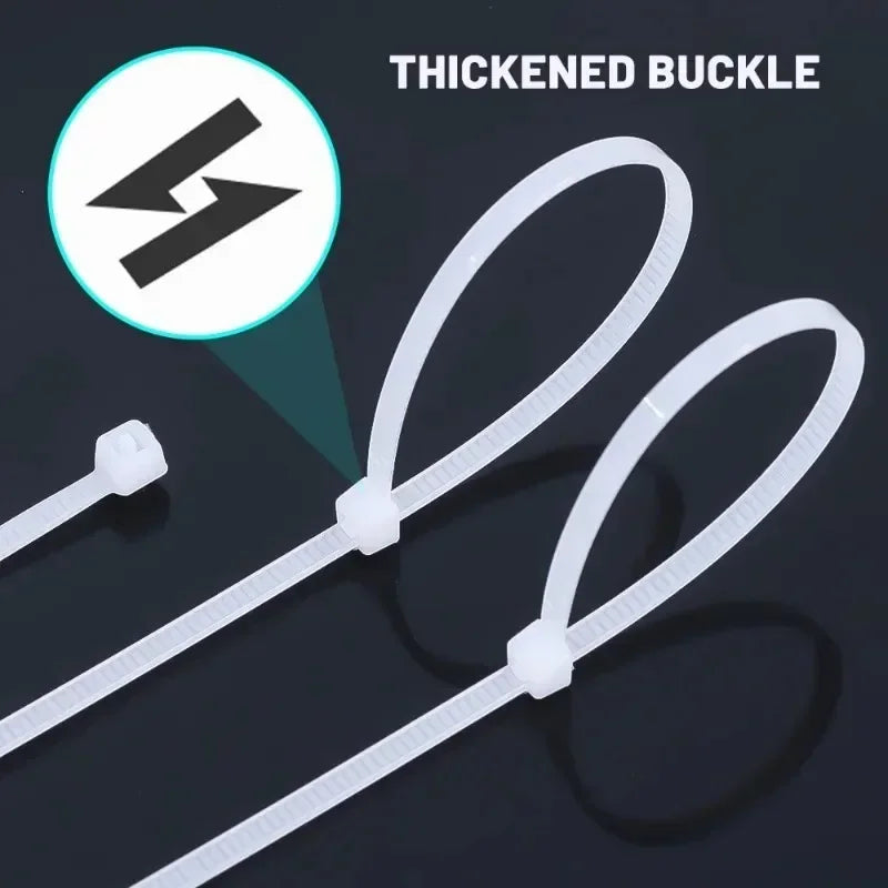 Heavy Duty Self-Locking Nylon Cable Zip Ties for Home and Office
