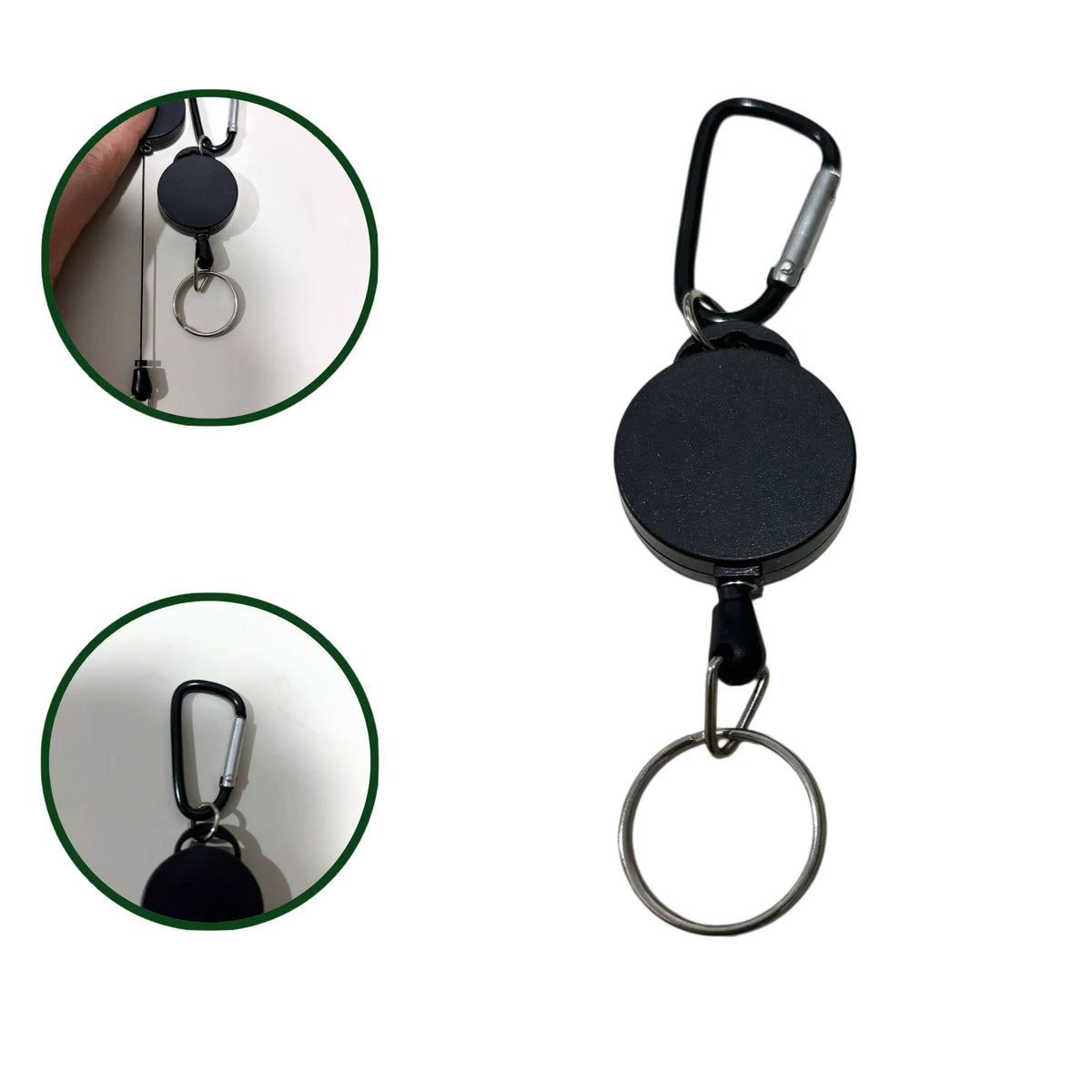 Heavy Duty Retractable Carabiner Key Chain with Steel Wire