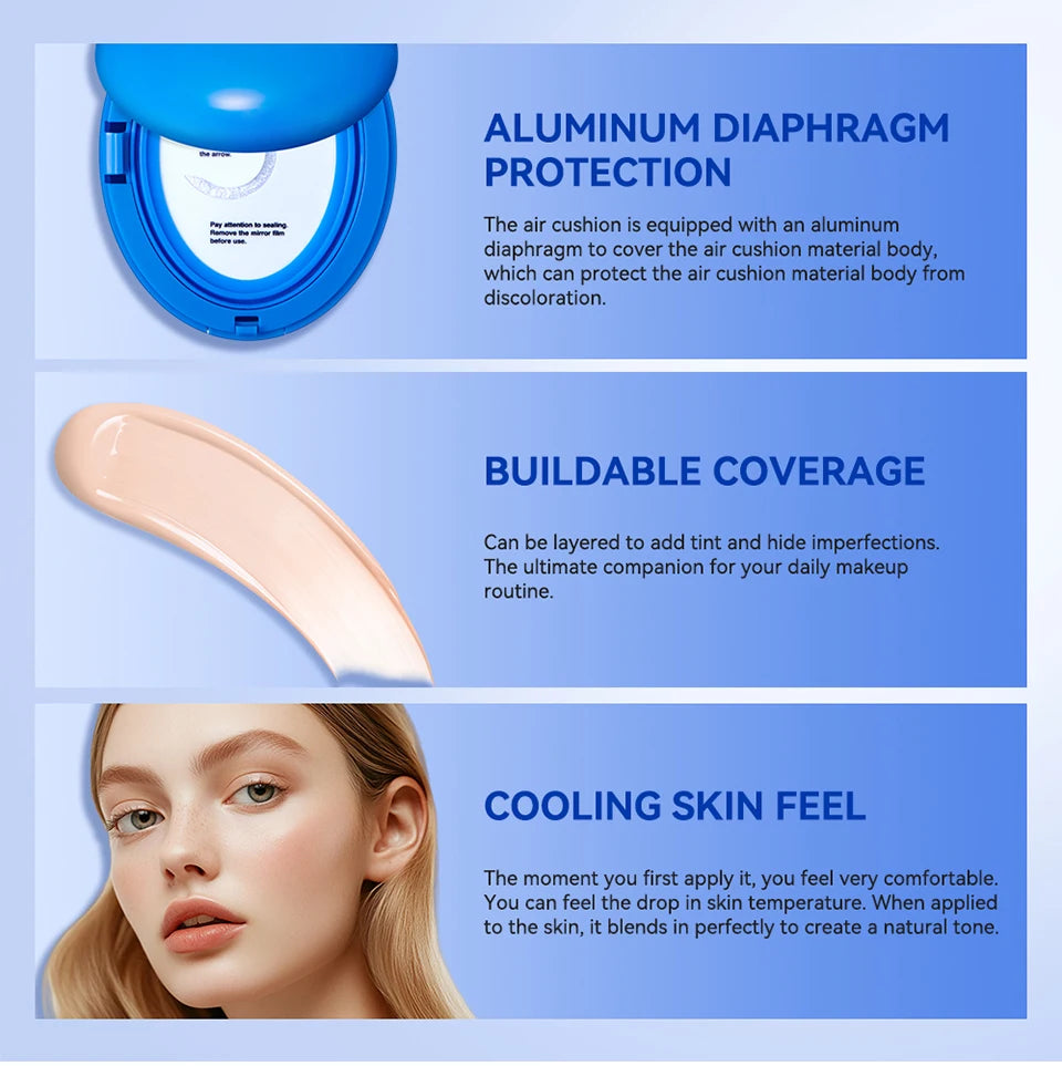 Long-Lasting Waterproof Cushion Foundation with Sun Protection