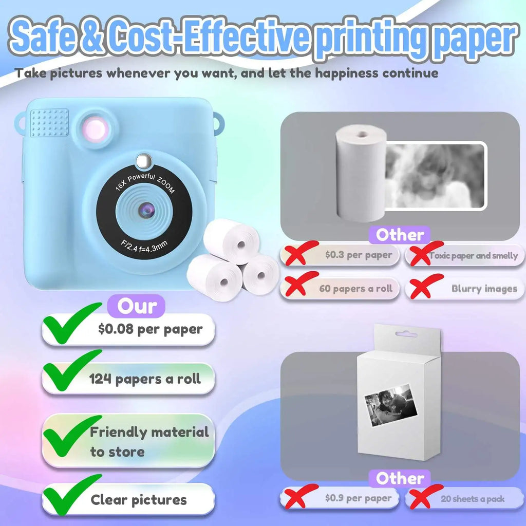 Instant Print Camera for Kids