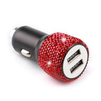 Dual Port Rhinestone USB Car Charger