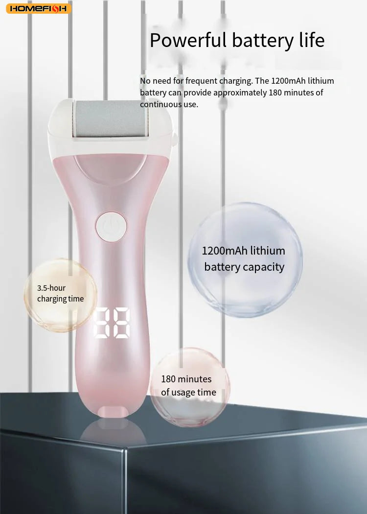 Electric Rechargeable Foot Callus Remover with Power Display