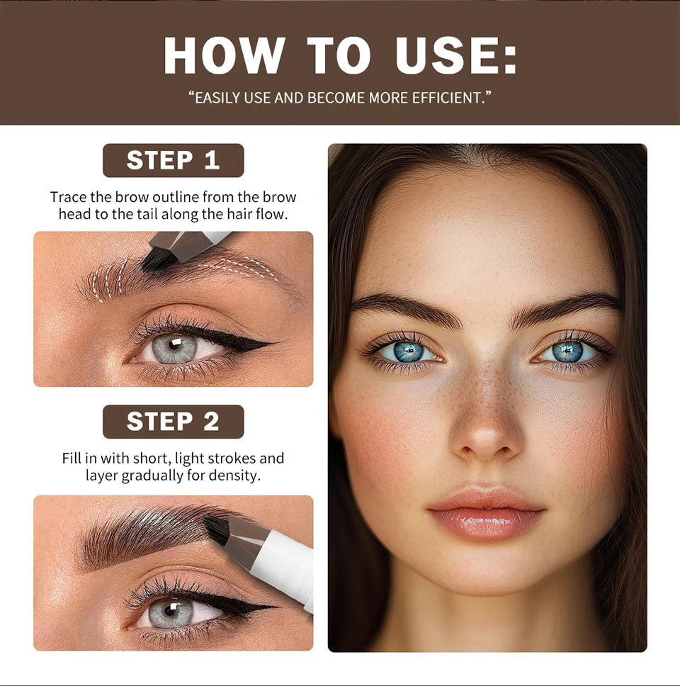 Waterproof Multi-Fork Liquid Eyebrow Pen - 16
