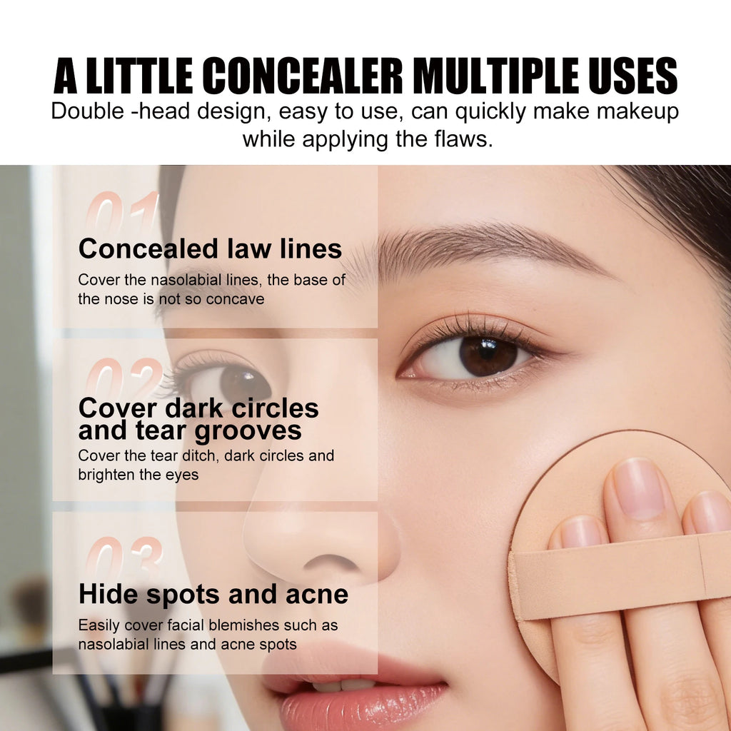 3-Color Cream Concealer Palette for Flawless Face Coverage