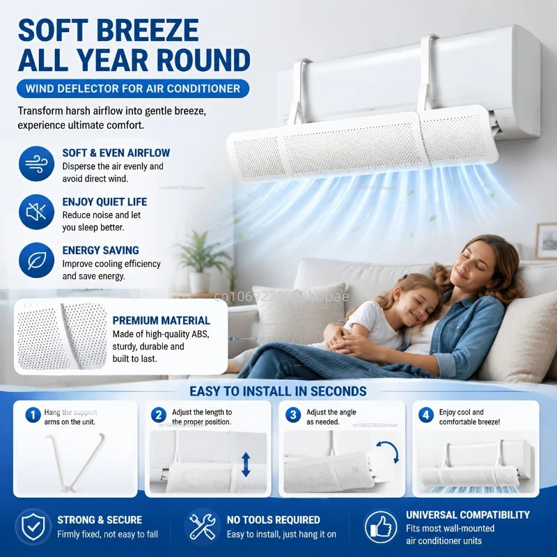 Adjustable Anti-Direct Blow Air Conditioner Wind Deflector
