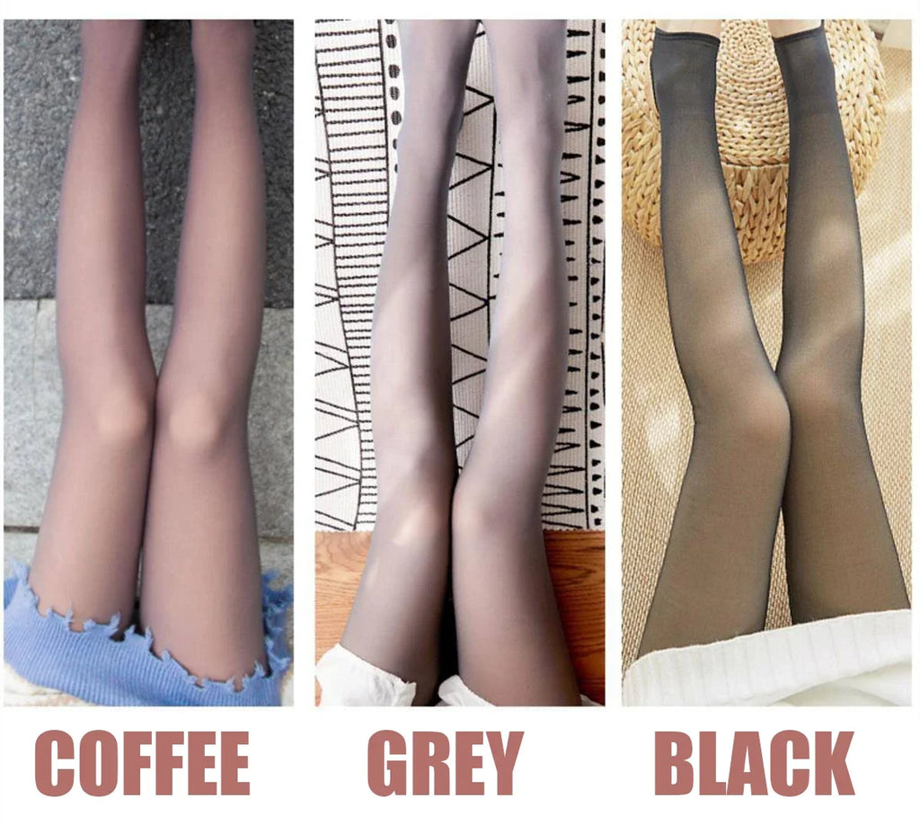 Translucent Fake Skin Thermal Tights for Women