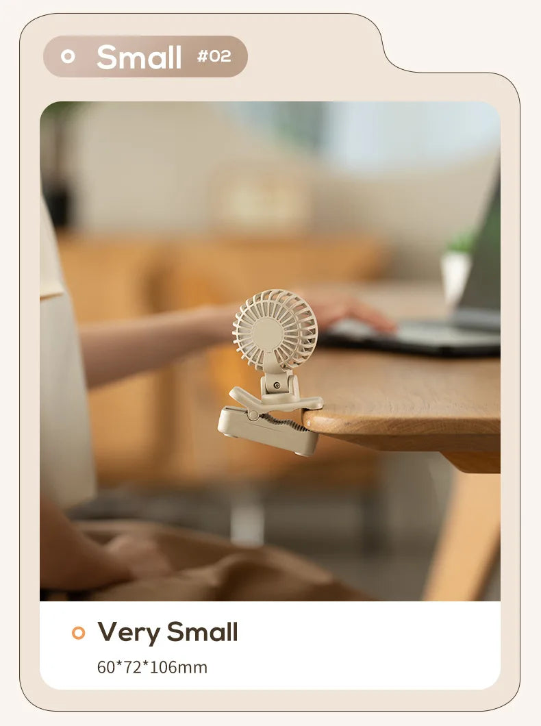 Portable USB Rechargeable Clip-On Cooling Fan