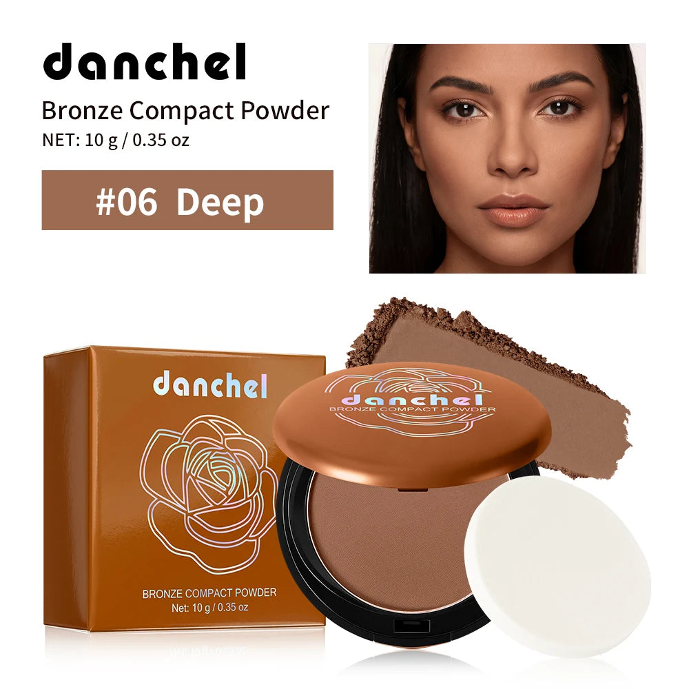 Matte Bronze Pressed Powder for Facial Contouring and Setting