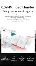 Rechargeable Electric Toothbrush with 8 Replacement Heads