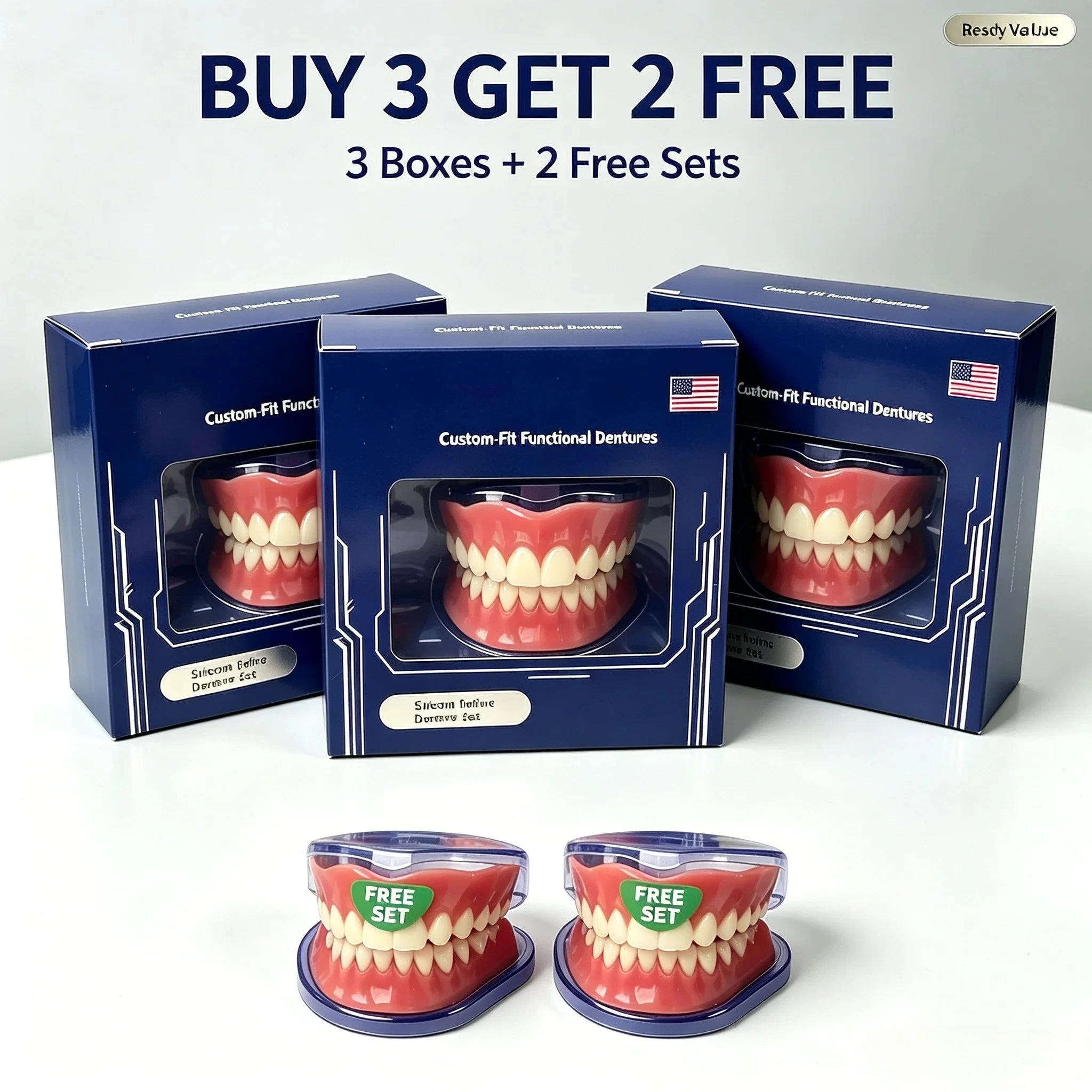 Adjustable Silicone Denture Set for Natural Smile - 14