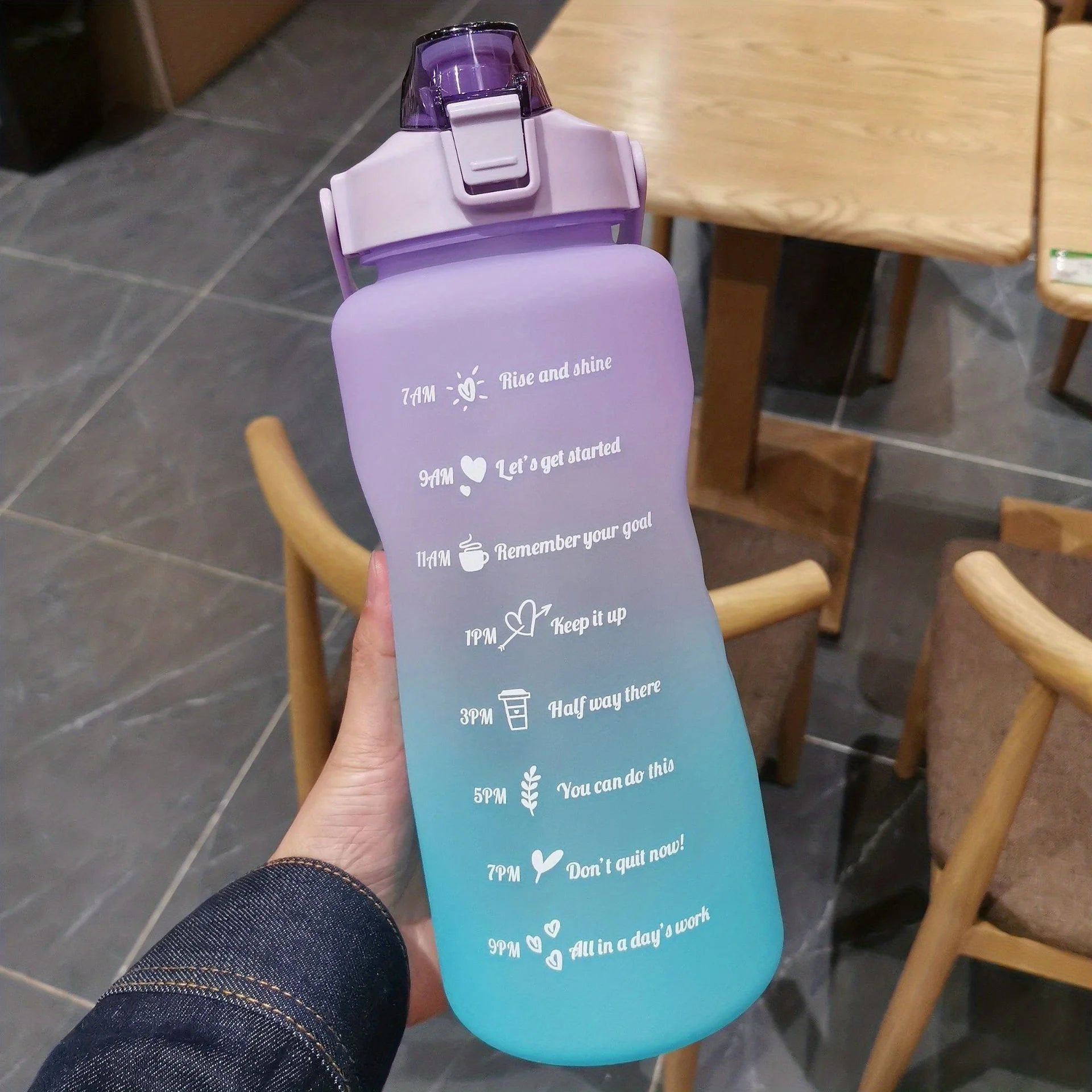 Motivational Leakproof Water Bottle with Time Marker - 18