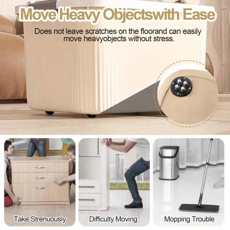 Self-Adhesive 360° Swivel Casters for Furniture and Appliances - 5